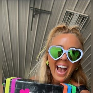 Pit Viper Heart Sunglasses - Lavender and Aqua